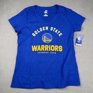 Golden State Warriors Shirt Womens Large Blue NBA Basketball Logo Athletic Tee
